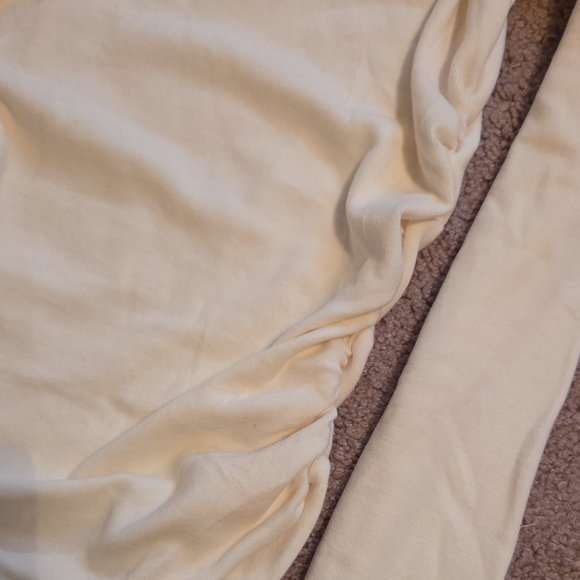 OGL Cream Long Sleeve Ruched Mock Neck Top - Picture 3 of 3